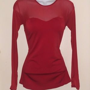 Red Body-Suit Style Blouse Women’s “One Size”
